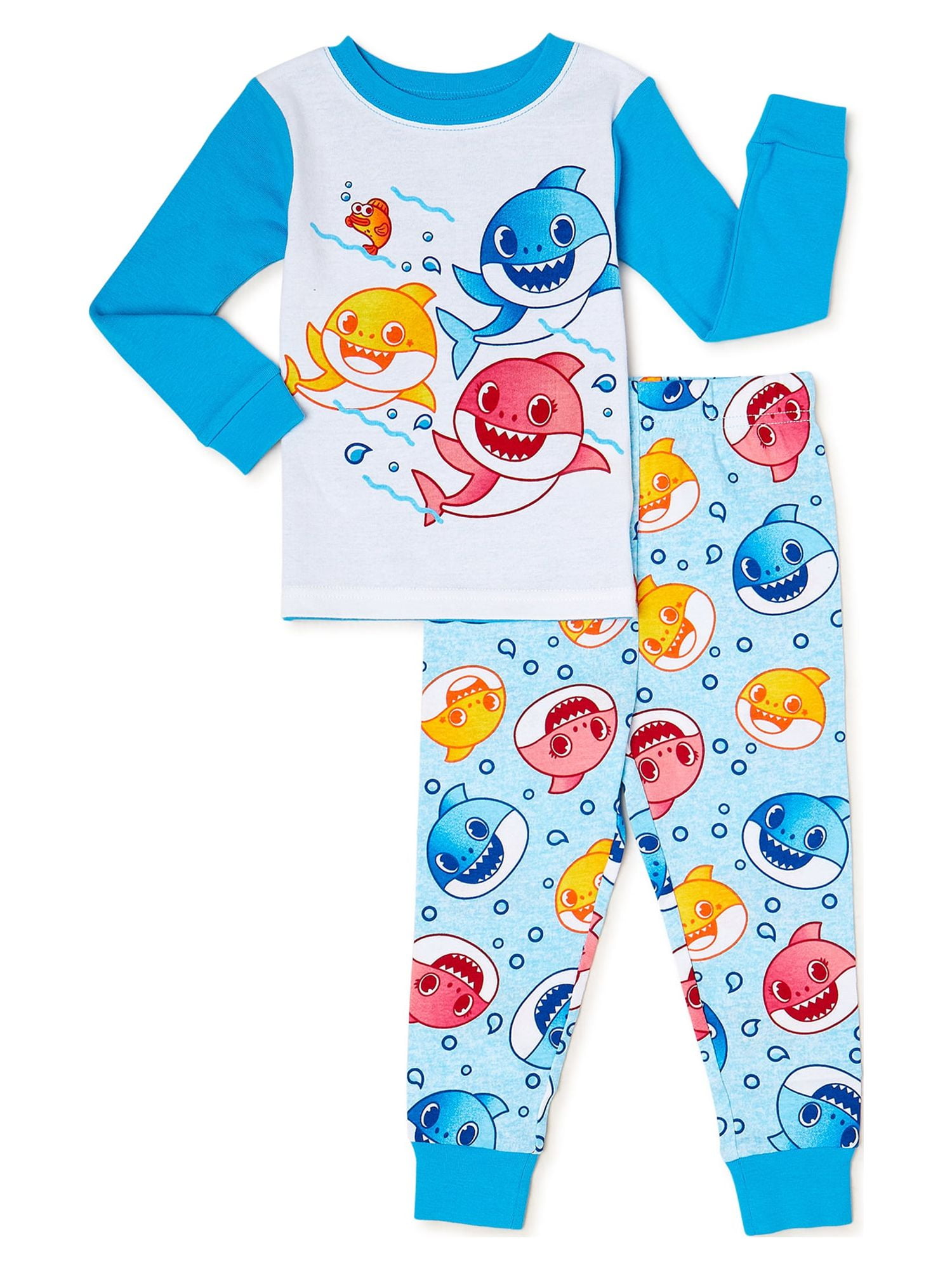 Baby Shark Brandclub Character Long Sleeve Top and Pants 2 Piece Pajamas Set Sizes 2T 5 T