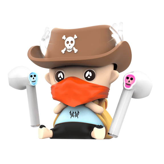 Character-Style TWS Bluetooth Earbuds with Charging Case and Microphone, Supports Calls, Volume Control, Gaming Mode, and Voice Assistant Activation – Perfect for Music and Gaming Brown