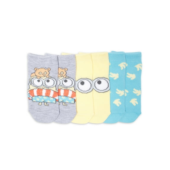 Minions Toddler Ankle Socks, 3-Pack, Sizes 12M - 5T