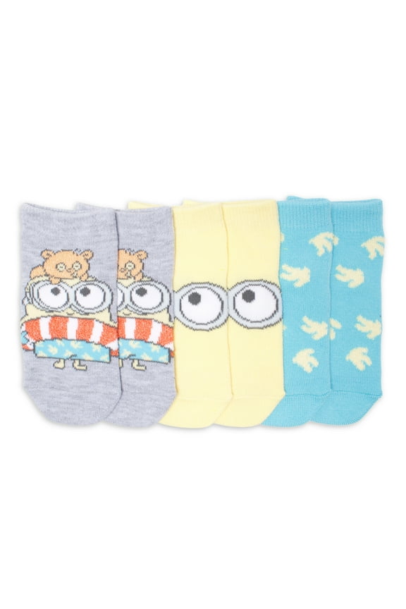 Minions Toddler Ankle Socks, 3-Pack, Sizes 12M - 5T
