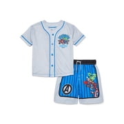 Character Toddler Boy Jersey Rash Guard and Swim Trunk Swim Set, Sizes 2T-5T