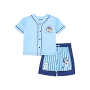Character Toddler Boy Jersey Rash Guard and Swim Trunk Swim Set, Sizes 2T-5T