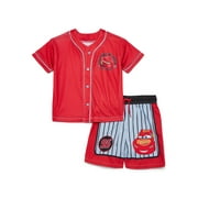 Character Toddler Boy Jersey Rash Guard and Swim Trunk Swim Set, Sizes 2T-5T