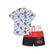 Character Toddler Boy Resort Shirt and Swim Trunk Set, 2-Piece, Sizes 12M - 5T