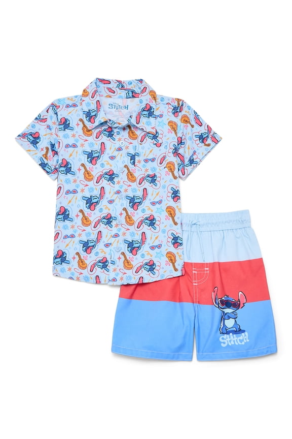 Character Toddler Boy Resort Shirt and Swim Trunk Set, 2-Piece, Sizes 12M - 5T