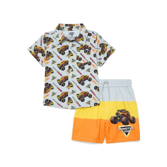 Character Toddler Boy Resort Shirt and Swim Trunk Set, 2-Piece, Sizes 12M - 5T