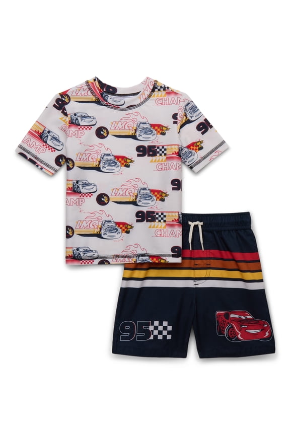 Character Toddler Boy Short- Sleeve Rash Guard and Swim Shorts Set, 2-Piece, Sizes 12M-5T