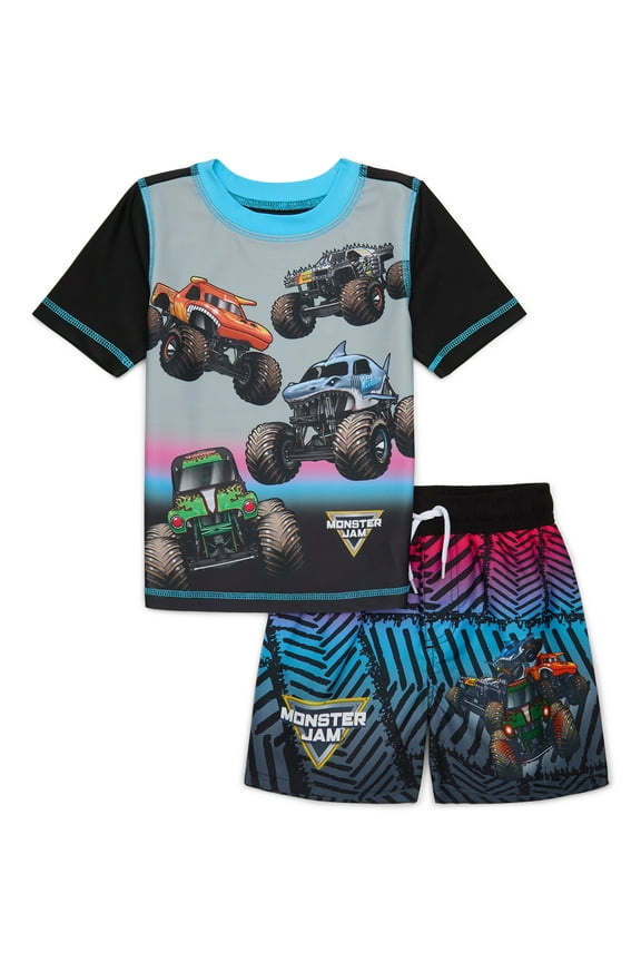 Character Toddler Boy Short- Sleeve Rash Guard and Swim Shorts Set, 2-Piece, Sizes 12M-5T