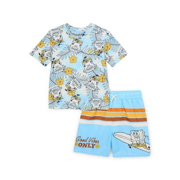 Character Toddler Boy Short- Sleeve Rash Guard and Swim Shorts Set, 2-Piece, Sizes 12M-5T