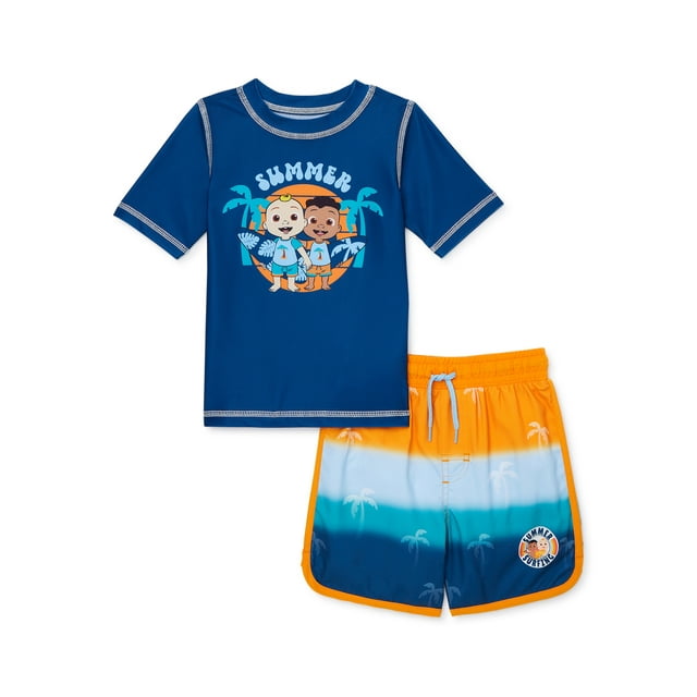 Character Toddler Boy Short-Sleeve Rashguard Swim Set, Sizes 12M-5T