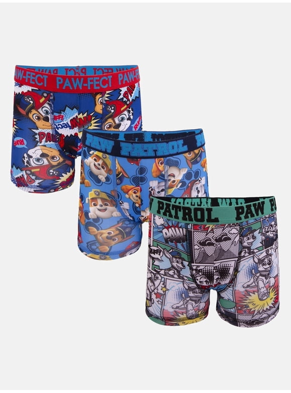 PAW Patrol Toddler Boys Character Underwear Athletic Boxer Briefs, Size 2T-4T, 3 Pack