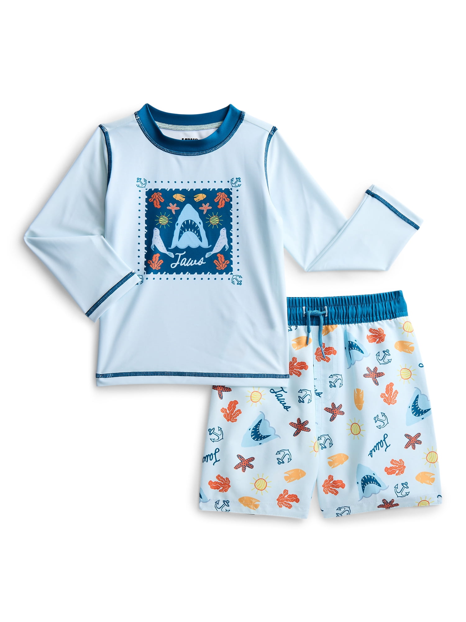 Character Toddler Boys Jaws 2pc Swim Set, Size 12M-5T