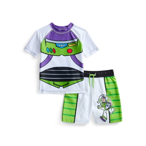 Toy Story Toddler Boys Character Rash Guard Top and Swim Shorts Set, 2-Piece, Size 12M-5T