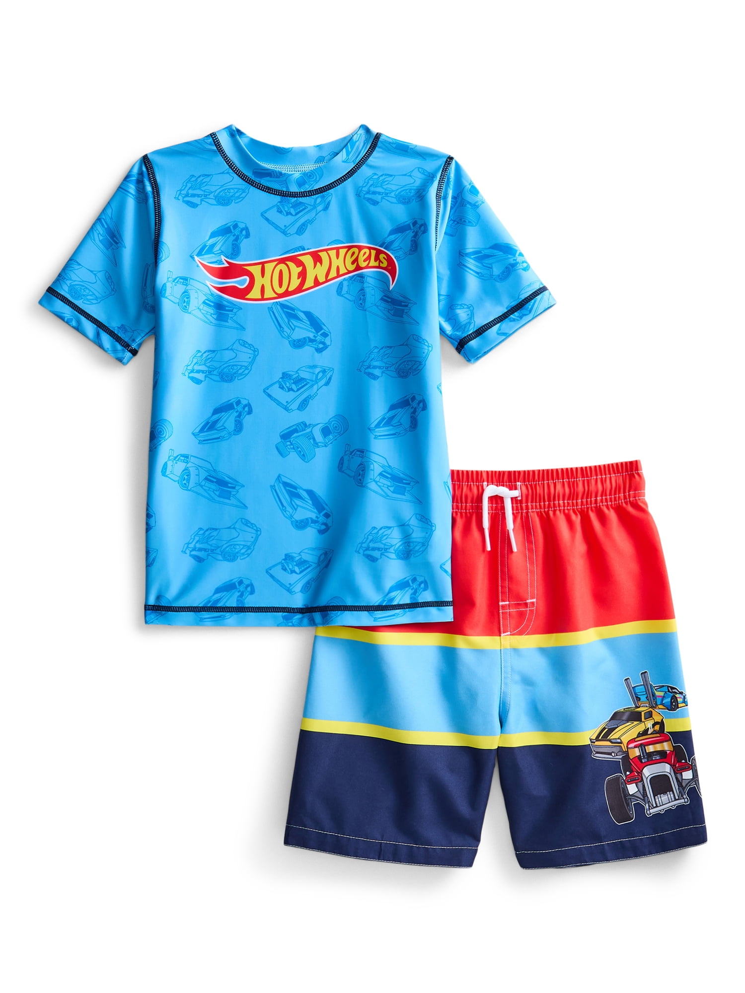 Character Toddler Boy Short-Sleeve Rash Guard and Swim Trunk Set, Sizes 12M-5T