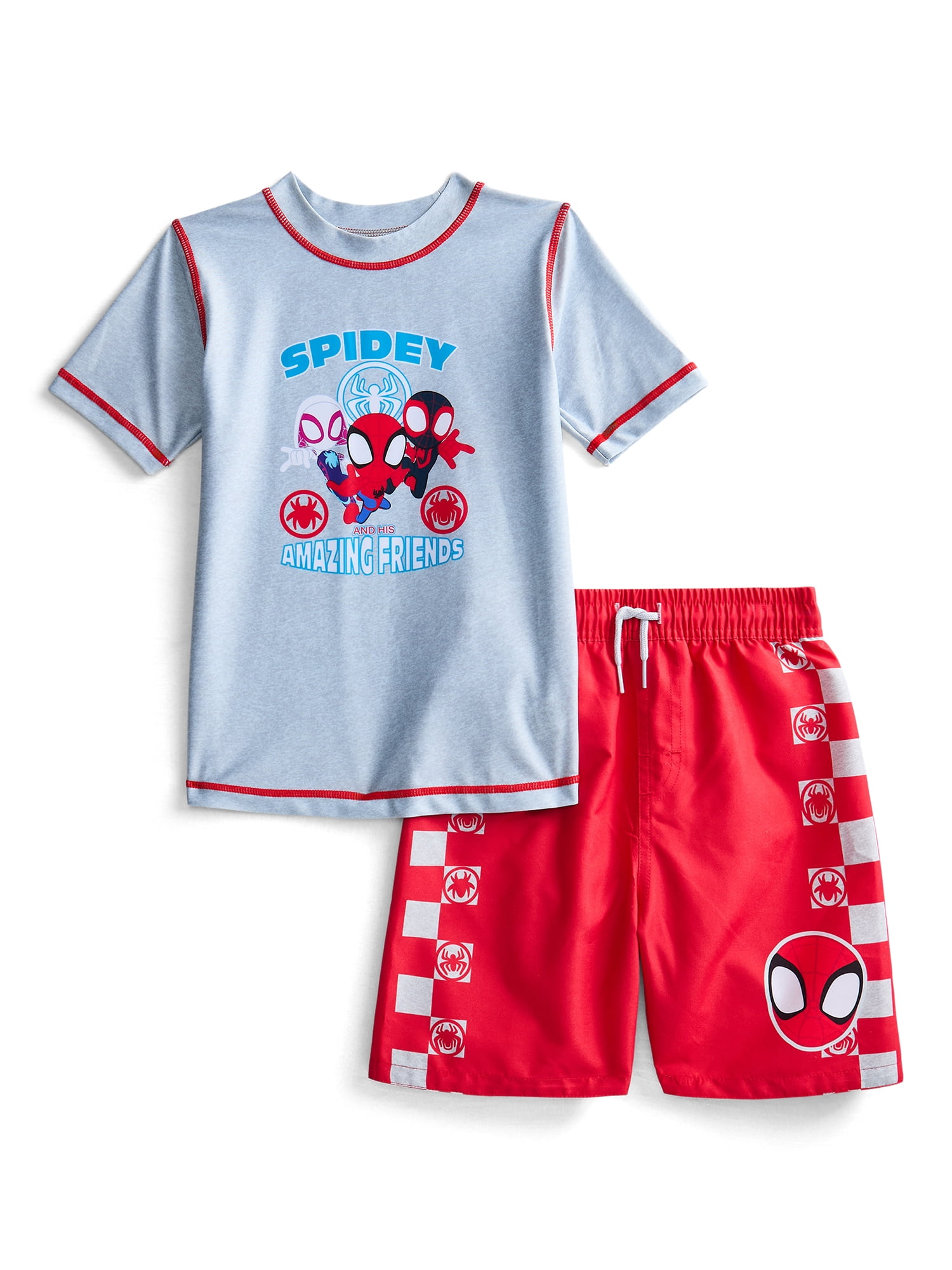 Character Toddler Boy Short-Sleeve Rash Guard and Swim Trunk Set, Sizes 12M-5T