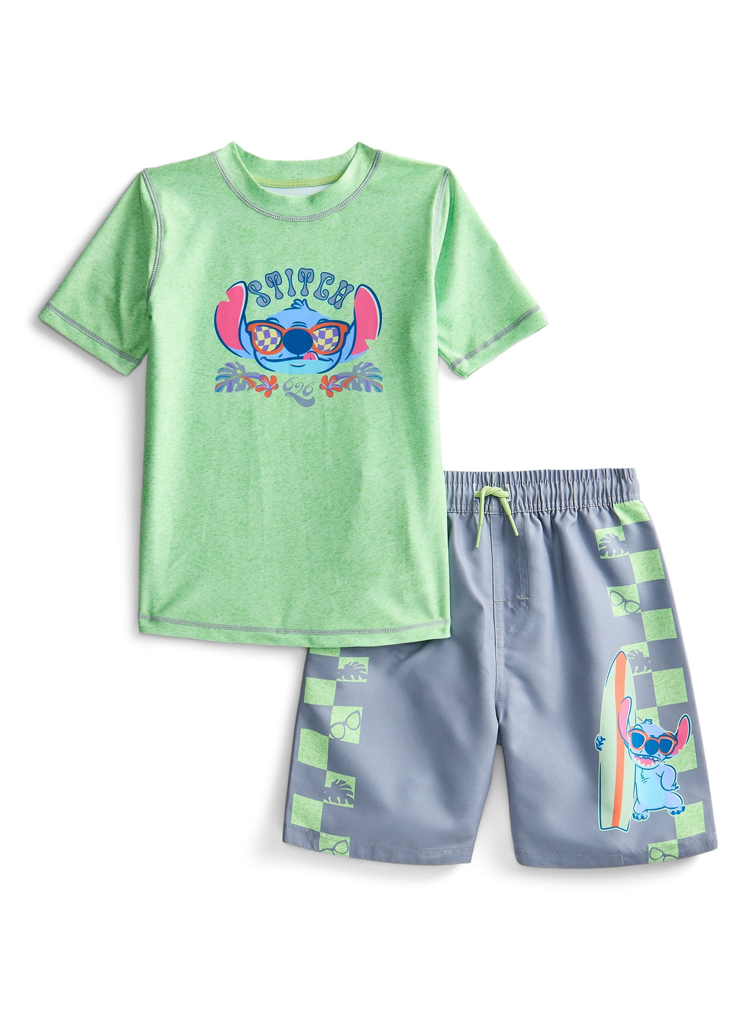 Character Toddler Boy Short-Sleeve Rash Guard and Swim Trunk Set, Sizes 12M-5T