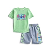 Character Toddler Boy Short-Sleeve Rash Guard and Swim Trunk Set, Sizes 12M-5T