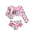 thumbnail image 1 of Character Toddler Girl Long- Sleeve Rash Guard Swimsuit, 2-Piece, Sizes 12M-5T, 1 of 3