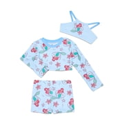 Character Toddler Girl Rash Guard and Bikini Swimsuit Set, 3-Piece, Sizes 2T-5T