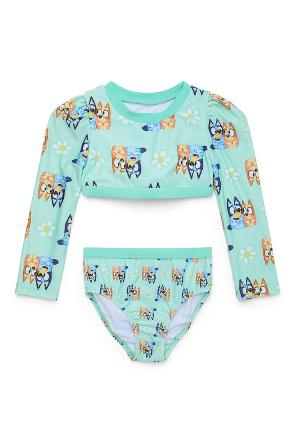 Character Toddler Girl Long- Sleeve Bikini Swimsuit, Two-Piece, Sizes 12M-5T