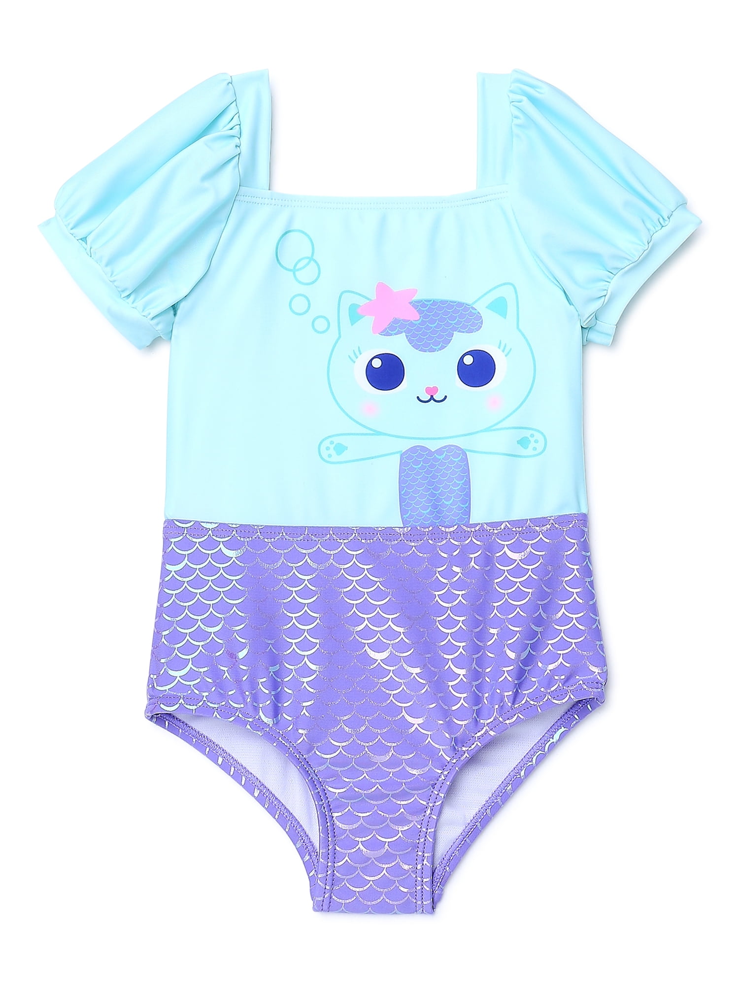 Character Toddler Girl Puff-Sleeve One-Piece Swimsuit, Sizes 12M-5T