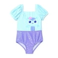 thumbnail image 1 of Gabby's Dollhouse Character Puff-Sleeve One-Piece Swimsuit (Girl’s, Sizes 12M-5T), 1 of 3