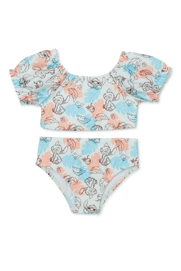 Character Toddler Girl Puff-Sleeve Two-Piece Swimsuit, Sizes 12M-5T