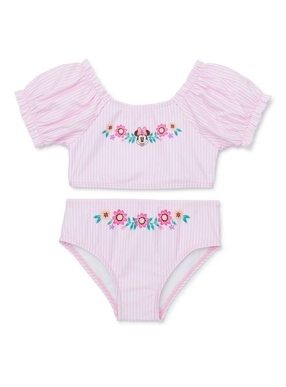 Character Toddler Girl Puff-Sleeve Two-Piece Swimsuit, Sizes 12M-5T