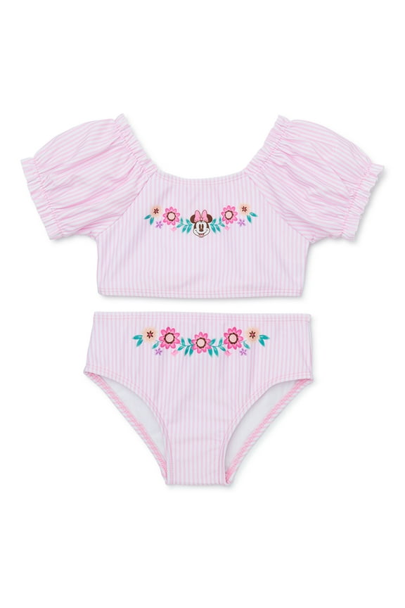 Character Toddler Girl Puff-Sleeve Two-Piece Swimsuit, Sizes 12M-5T