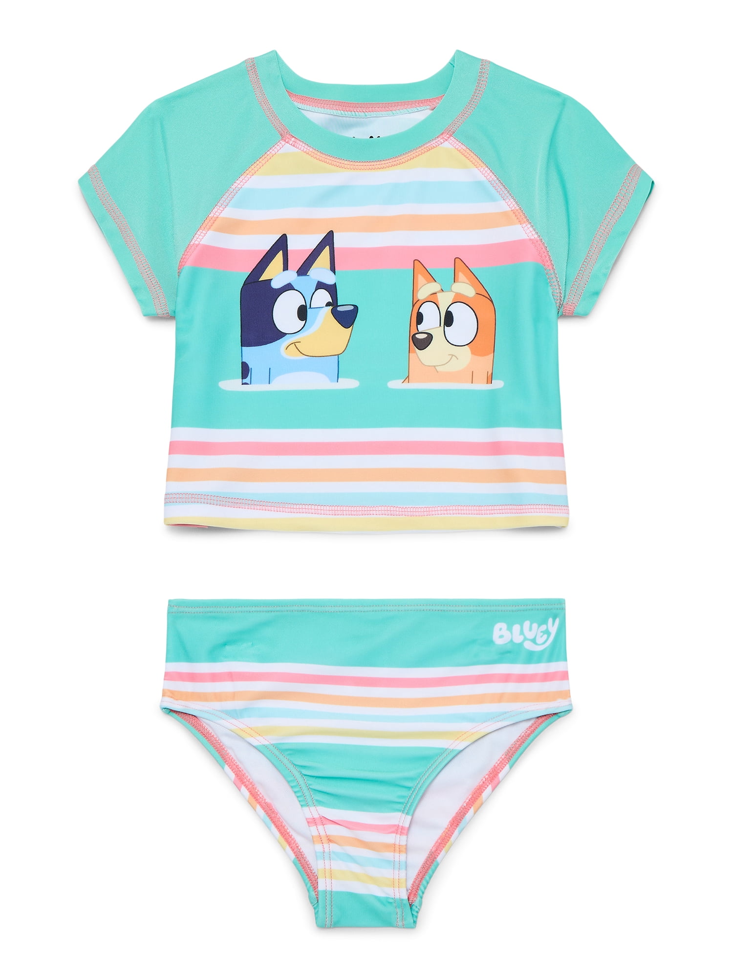 Character Toddler Girl Rash Guard Bikini Swimsuit Set, 2-Piece, Sizes 12M-5T