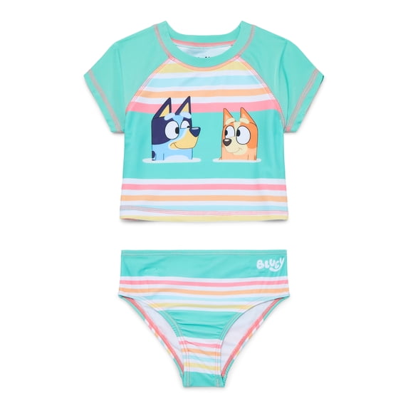 Character Toddler Girl Rash Guard Bikini Swimsuit Set, 2-Piece, Sizes 12M-5T