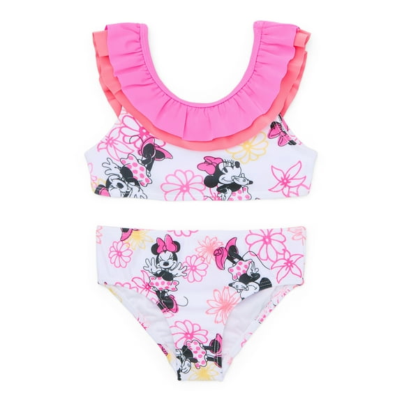 Character Toddler Girl Ruffle Bikini Swimsuit, Two-Piece, Sizes 12M-5T