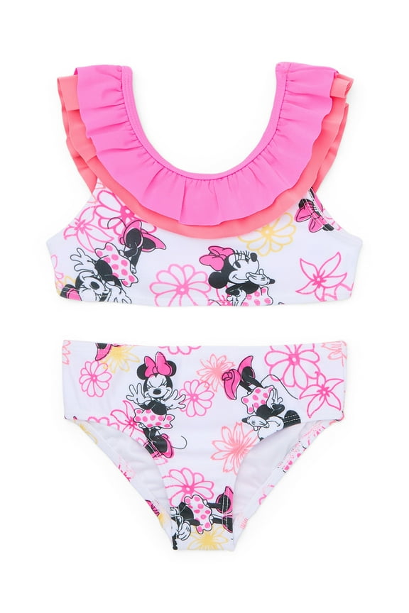 Character Toddler Girl Ruffle Bikini Swimsuit, Two-Piece, Sizes 12M-5T