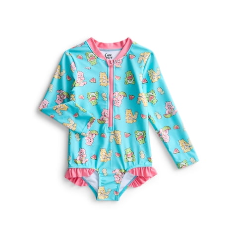 Character Toddler Girl Rash Guard Swimsuit, Sizes 12M-5T