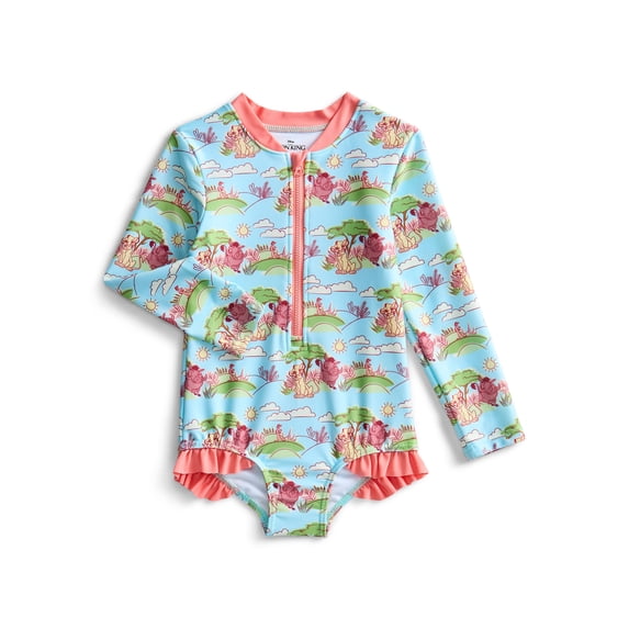 Character Toddler Girl Rash Guard Swimsuit, Sizes 12M-5T