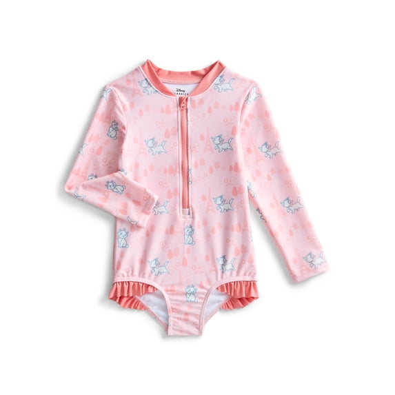 Character Toddler Girl Rash Guard Swimsuit, Sizes 12M-5T