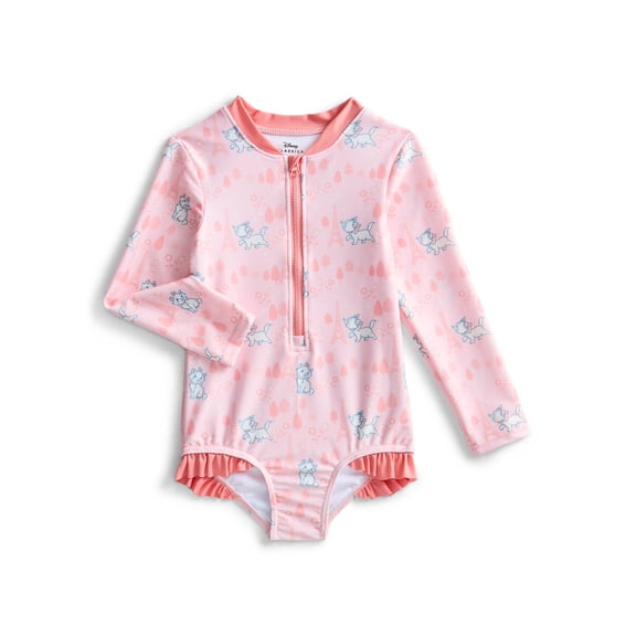 Character Toddler Girl Rash Guard Swimsuit, Sizes 12M-5T