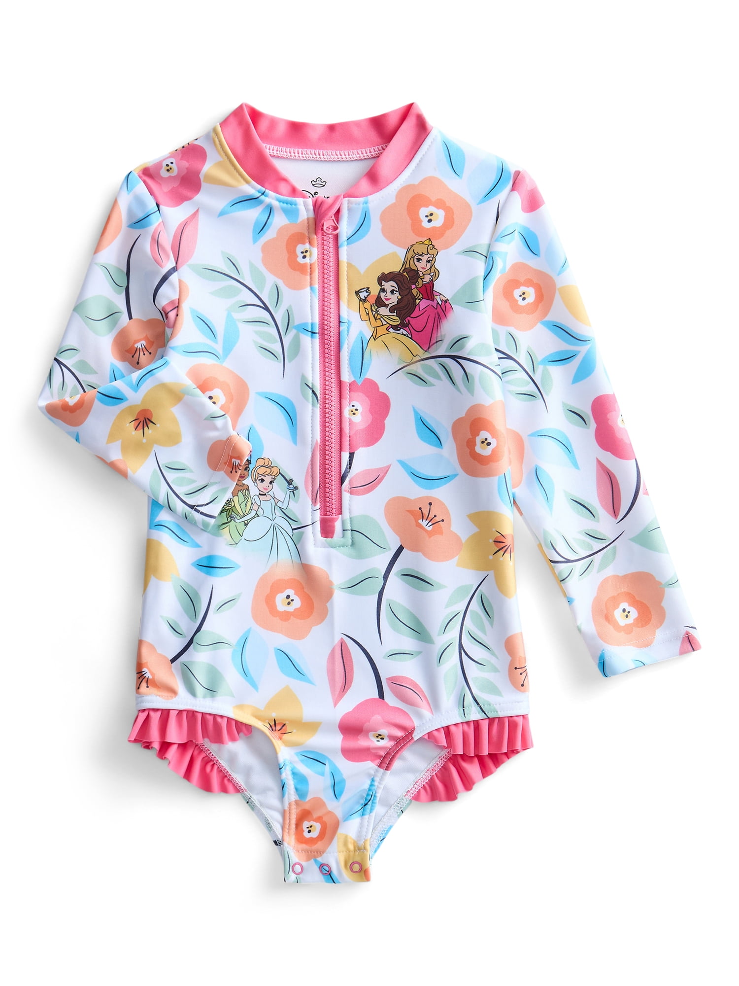 Character Toddler Girl Rash Guard Swimsuit, Sizes 12M-5T