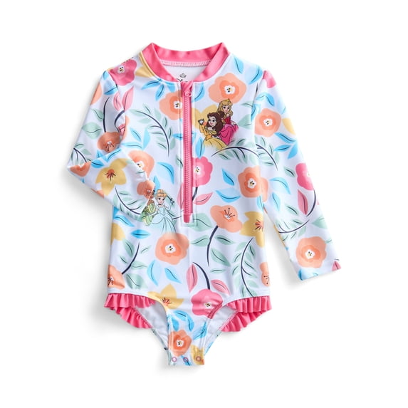 Character Toddler Girl Rash Guard Swimsuit, Sizes 12M-5T