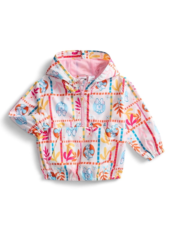 Character Toddler Girl Half- Zip Windbreaker with Hood, Sizes 2T-5T