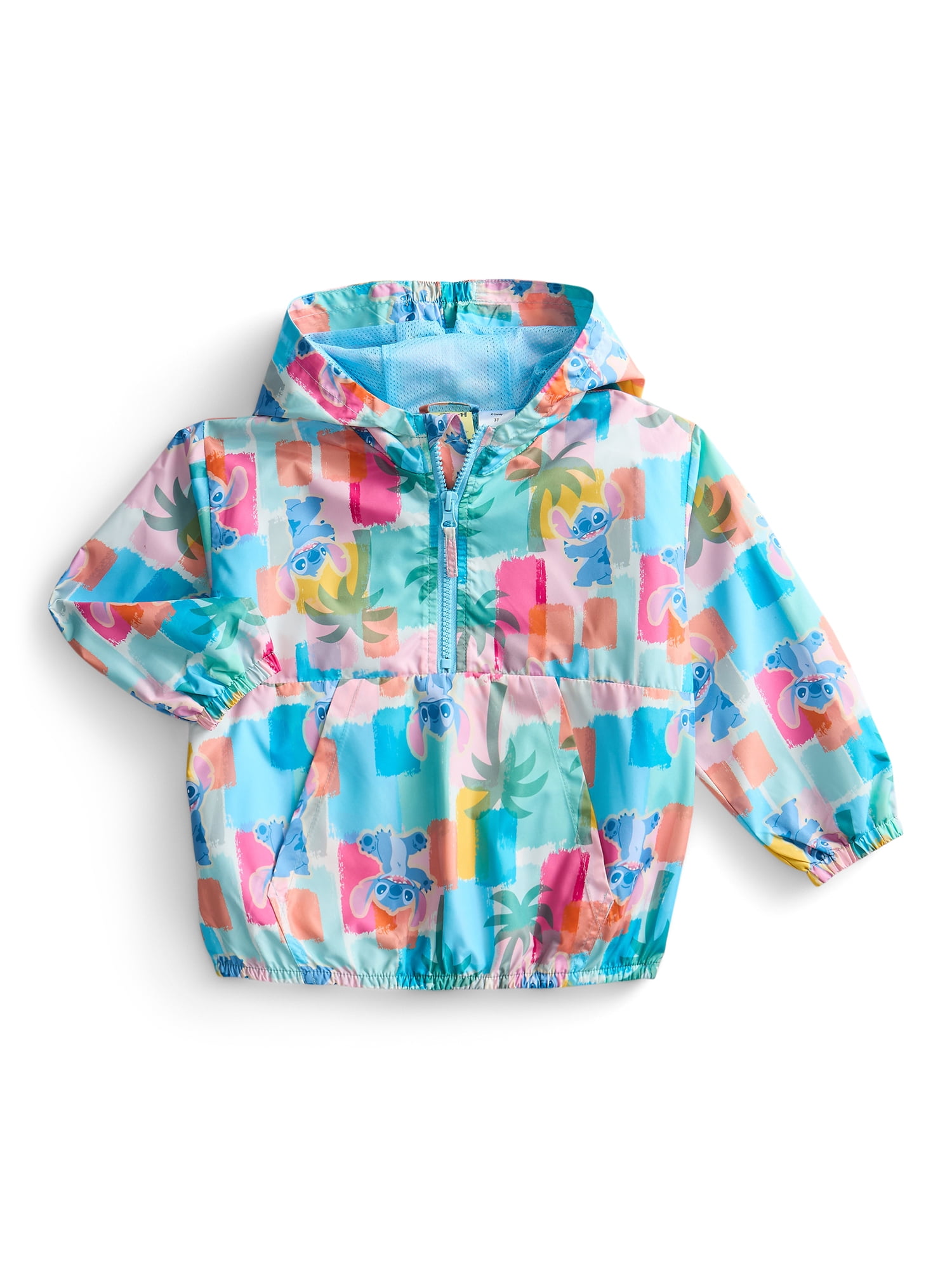 Character Toddler Girl Half- Zip Windbreaker with Hood, Sizes 2T-5T