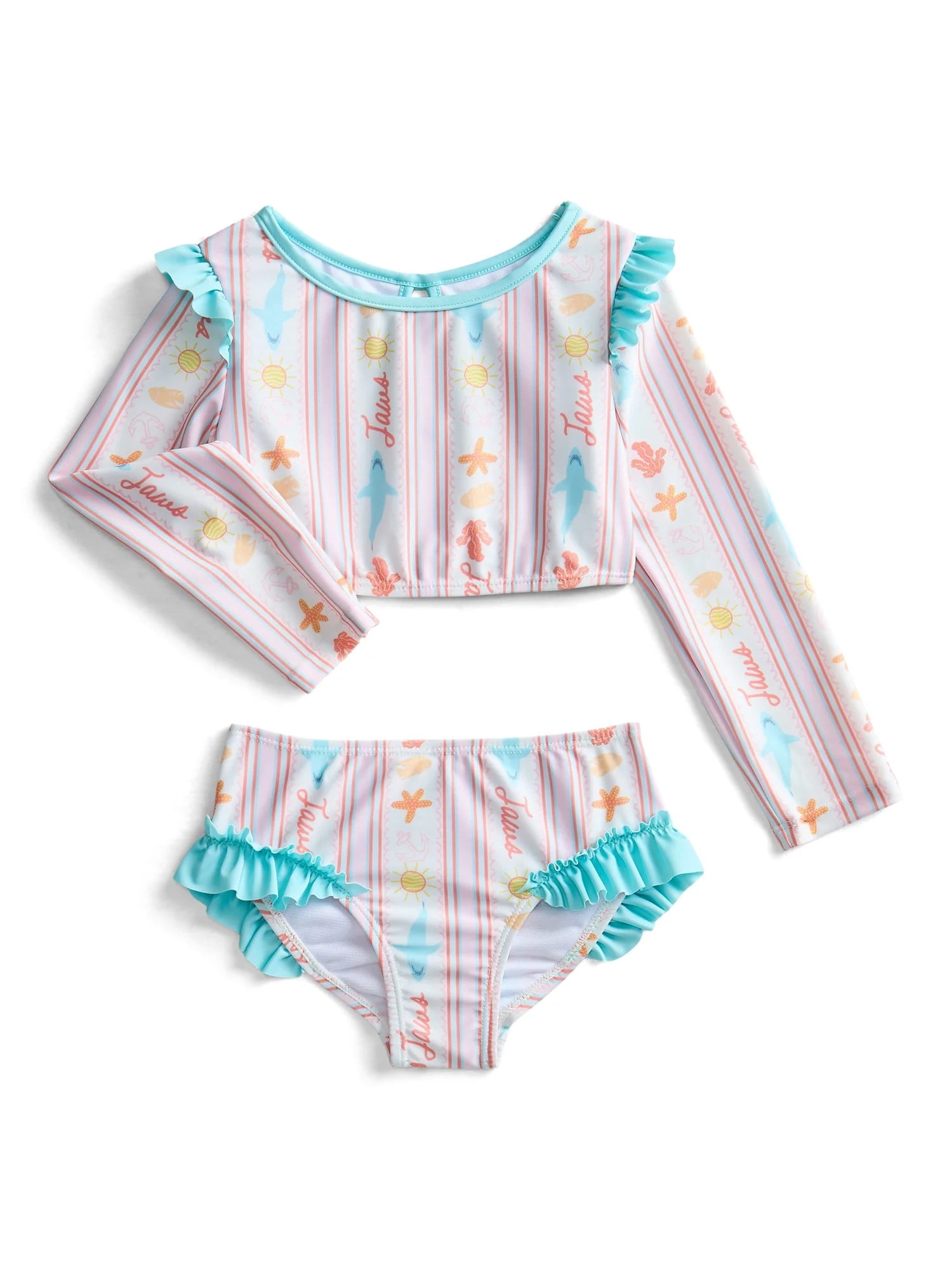 Character Toddler Girls Jaws 2pc Swim Set, Size 12M-5T