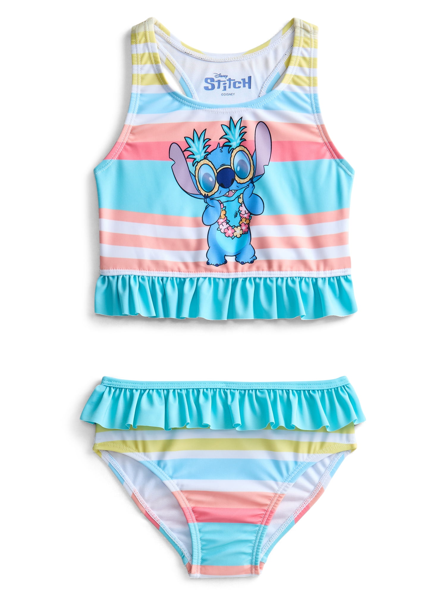 Character Toddler Girl Ruffle Tankini Swimsuit, 2-Piece, Sizes 12M-5T