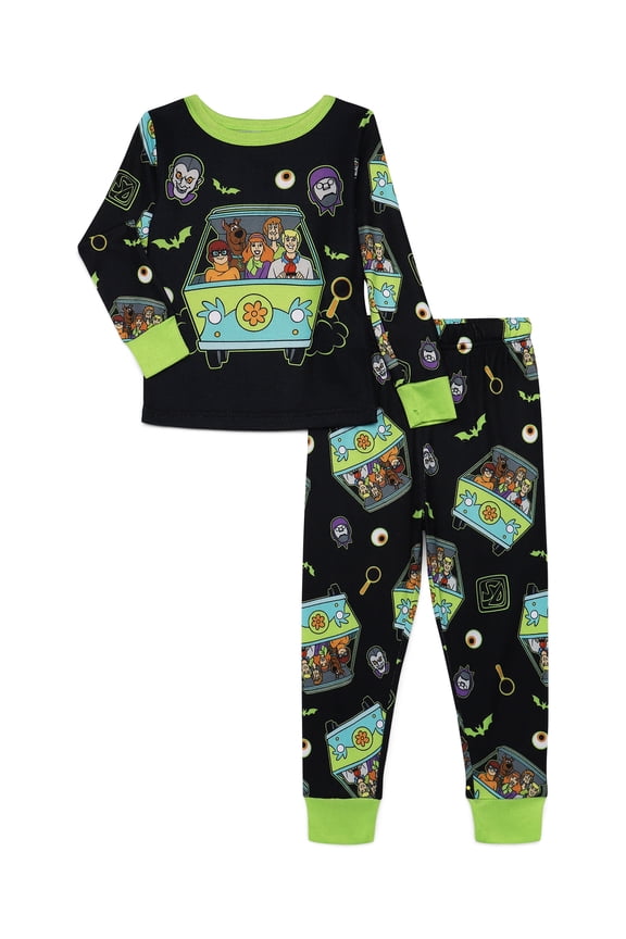 Toddlers' Halloween Glow In The Dark Pajama Top and Pants Set, 2-Piece, Sizes 12M-5T