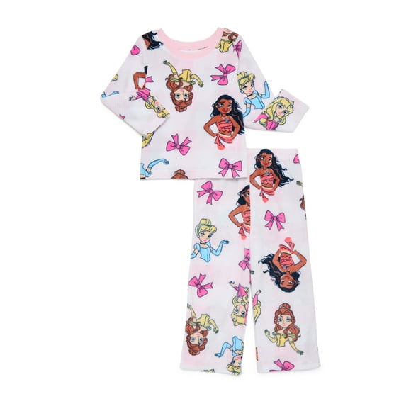 Disney Princess Toddler Girls Microfleece Pajama Top and Pants Set, 2-Piece, Sizes 12M-5T