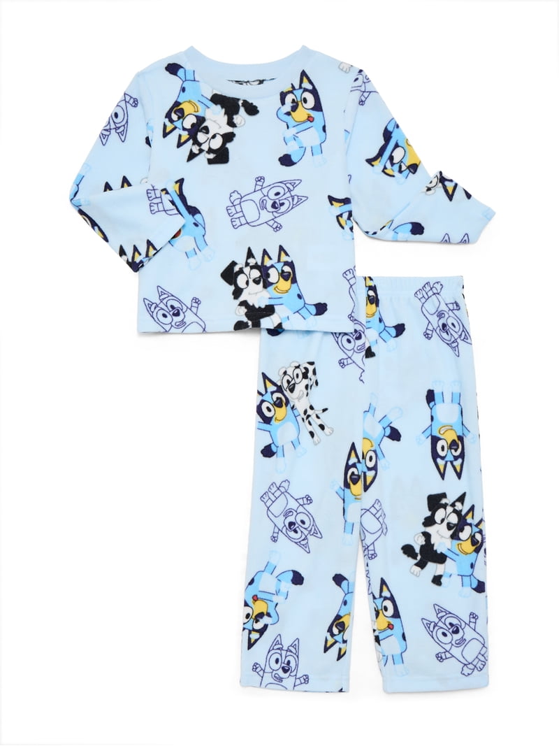 Bluey Unisex Toddler Microfleece Pajama Top and Pants Set, 2-Piece