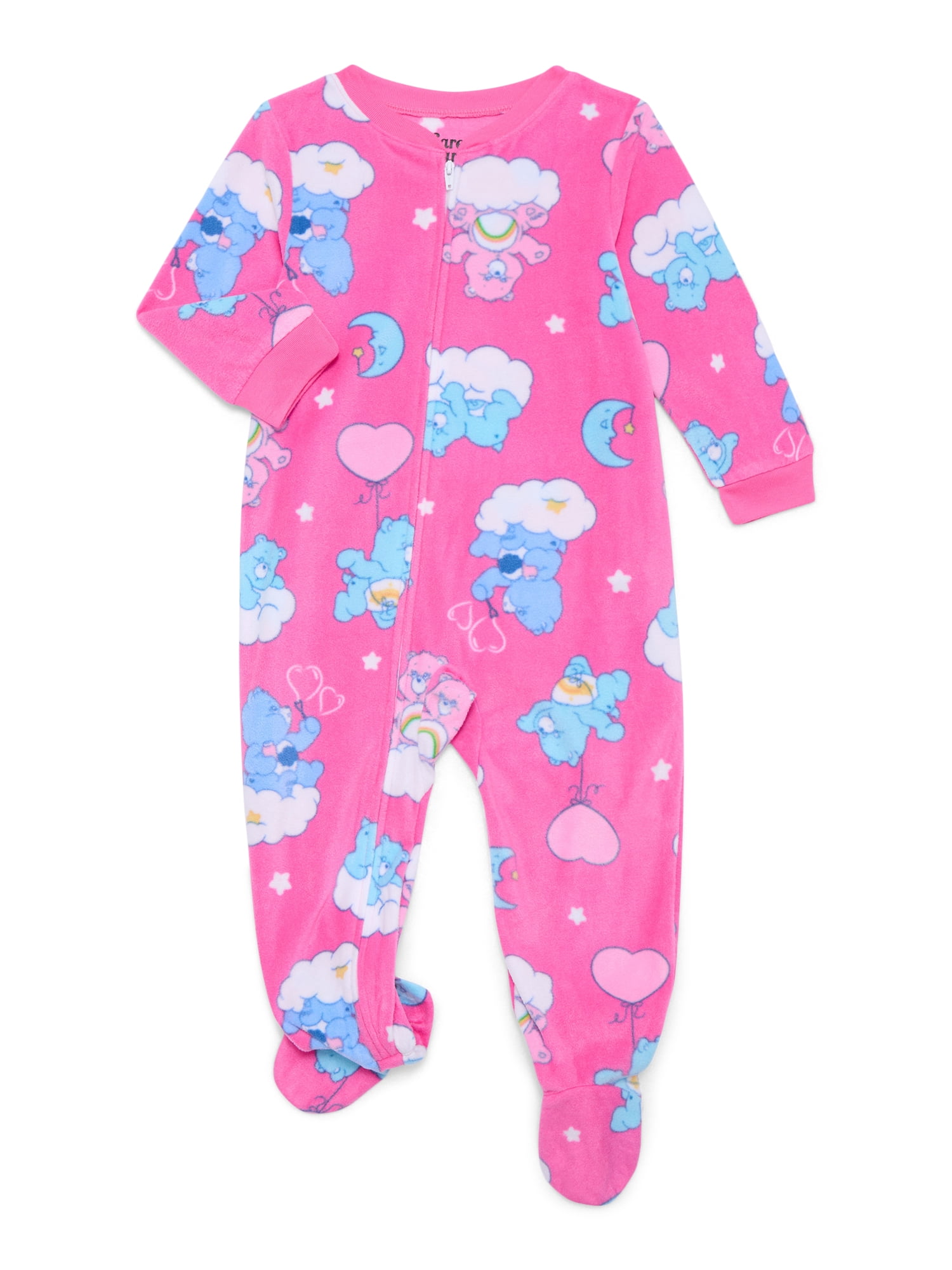 Care Bears Toddler Girls' One Piece Sleeper with Long Sleeves, Sizes 2T-5T