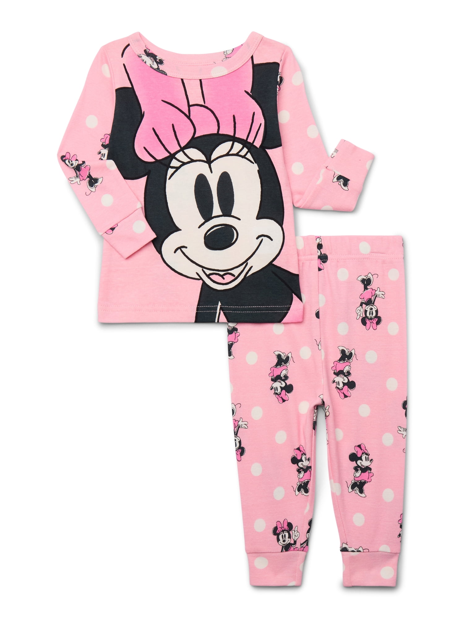 Minnie Mouse Toddler Long Sleeve Top and Pants Pajama Set, 2-Piece, Sizes 12M-5T