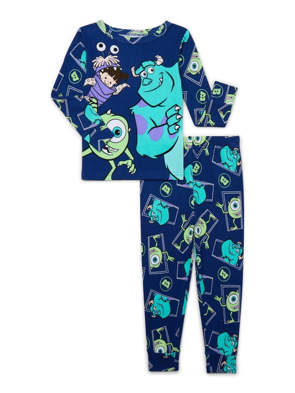 Monsters Inc Toddler Long Sleeve Top and Pants Pajama Set, 2-Piece, Sizes 12M-5T