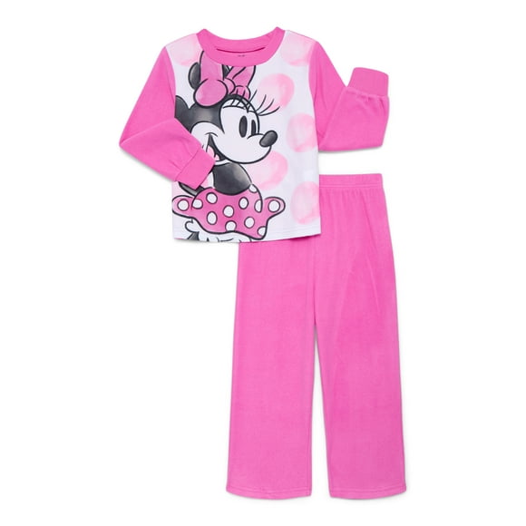 Disney Minnie Mouse Toddler Girls Long Sleeve Top and Pants Pajama Set, 2-Piece, Sizes 12M-5T